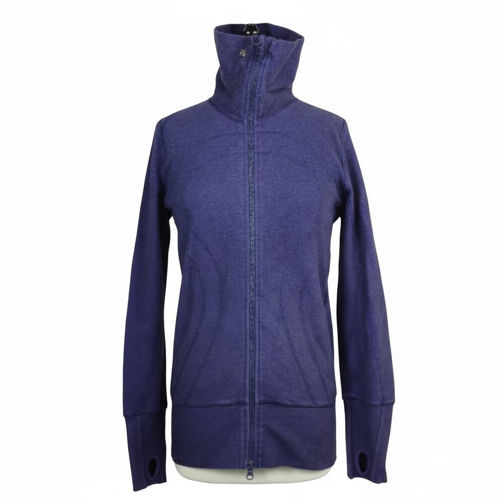 Lululemon In Stride Jacket Deep Indigo Slub Denim Purple Size 8